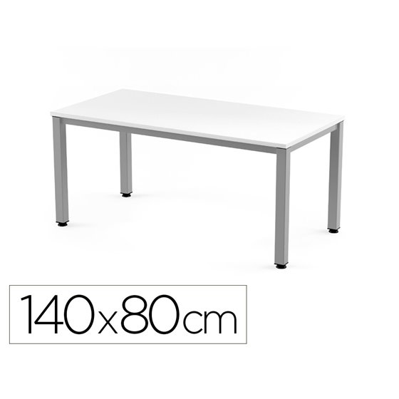 Mesa De Oficina Rocada Executive 2001Ad04 Aluminio/Blanco 140X80 Cm