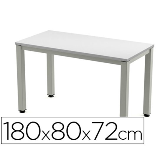 Mesa De Oficina Rocada Executive 2003Ad02 Aluminio /Gris 180X80 Cm