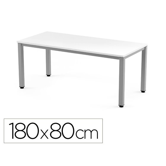 Mesa De Oficina Rocada Executive 2003Ad04 Aluminio/Blanco 180X80 Cm