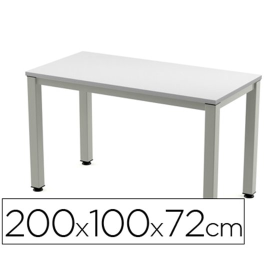 Mesa De Oficina Rocada Executive 2005Ad02 Aluminio /Gris 200X100 Cm