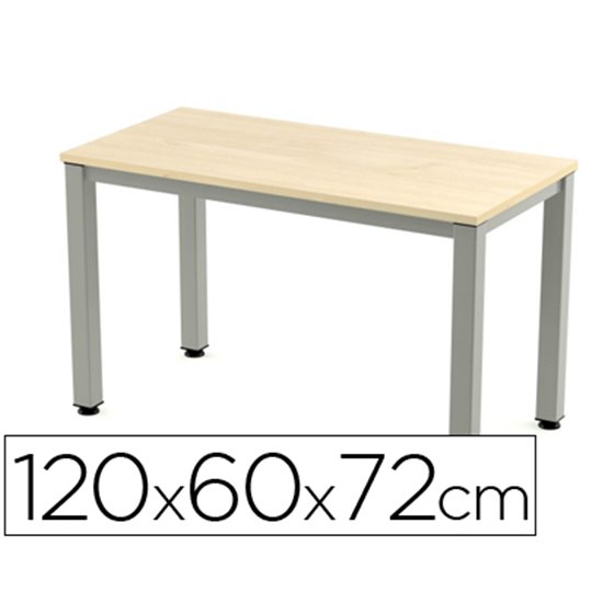 Mesa De Oficina Rocada Executive 200Ad01 Aluminio Y Haya 120X60 Cm