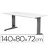 Mesa De Oficina Rocada Metal 2001Ac04 Aluminio /Blanco 140X80 Cm