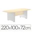 Mesa De Reunion Rocada Meeting 3003Ab01 Estructura Madera Gris Aluminio Tablero Madera Haya 220X100X72 Cm