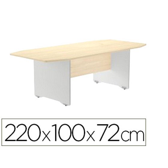 Mesa De Reunion Rocada Meeting 3003Ab02 Estructura Madera Gris Aluminio Tablero Madera Gris 220X100X72 Cm