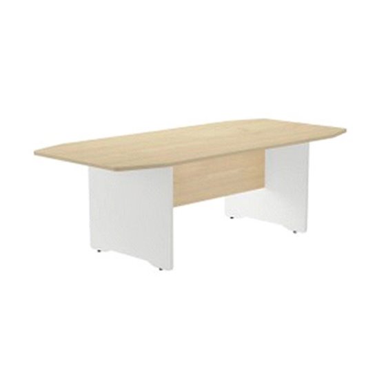 Mesa De Reunion Rocada Meeting 3003Aw02 Estructura Madera Blanco Tablero Madera Gris 220X100X72 Cm