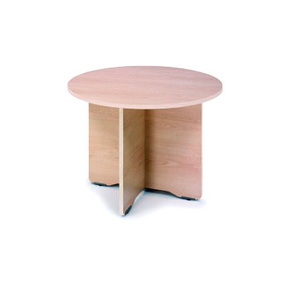 Mesa De Reunion Rocada Meeting 3005Aa01 Estructura Madera En Aspas Tablero Haya 100 Cm Diametro