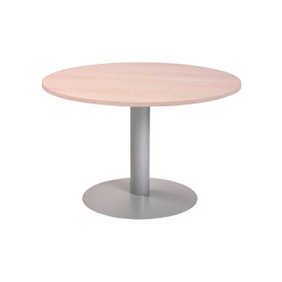 Mesa De Reunion Rocada Meeting 3006At02 Estructura Columna Acero Gris Tablero Madera Gris 120 Cm Diametro