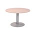 Mesa De Reunion Rocada Meeting 3006At04 Estructura Columna Acero Gris Tablero Madera Blanco 120 Cm Diametro