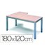 Mesa Oficina Rocada Serie Executive Forma En L Derecha 180X120 Cm Acabado Ad01 Aluminio/Haya