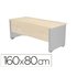 Mesa Oficina Rocada Serie Work 160X80 Cm Acabado Ab04 Aluminio/Blanco