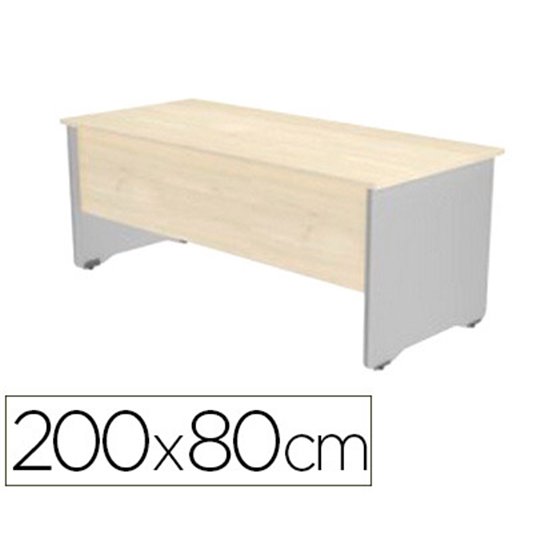 Mesa Oficina Rocada Serie Work 200X80 Cm Acabado Ab04 Aluminio/Blanco