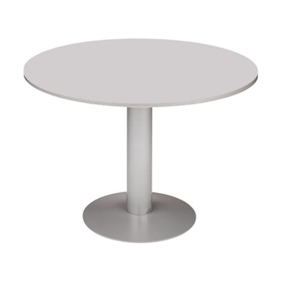 Mesa Reunion Redonda Meeting 3005At01 Estructura Aluminio Tablero Haya 100 Cm Diametro