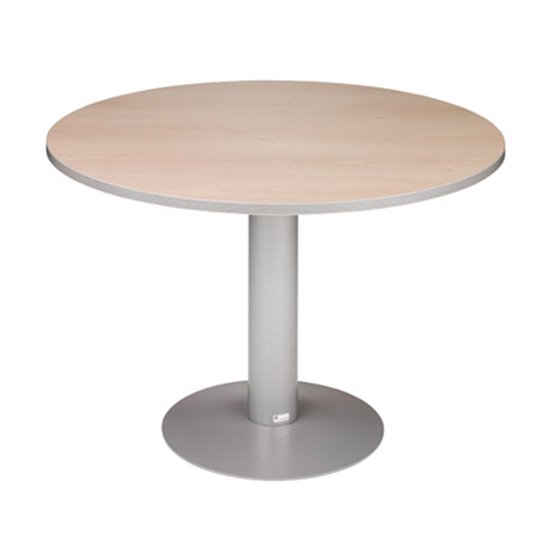 Mesa Reunion Redonda Meeting 3006At01 Estructura Aluminio Tablero Haya 120 Cm Diametro