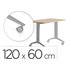 Mesa Rocada 2000Fd08 Con Tablero Abatible Color Aluminio/Roble 120X60 Cm