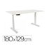 Mesa Rocada Regulable En Altura Electricamente Hasta 129 Cm Estructura De Acero Tablero 180 Cm Color Blanco