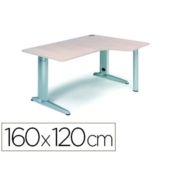 Mesa Rocada Serie Metal 160X120 Cm Derecha Acabado Ac02 Gris