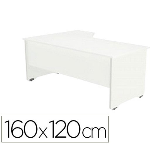 Mesa Rocada Serie Work 160X120 Cm Derecha Acabado Aw04 Blanco/Blanco