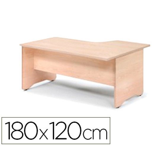 Mesa Rocada Serie Work 180X120 Cm Izquierda Acabado Aa01 Haya/Haya