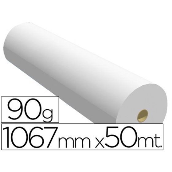 Papel Reprografia Para Plotter 1067Mmx50Mt 90Gr Impresion Ink-Jet