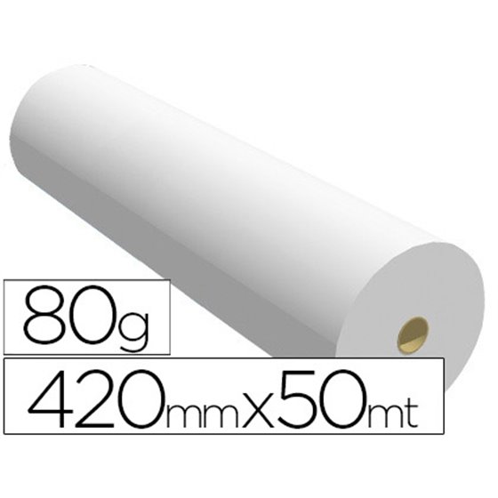 Papel Reprografia Para Plotter 420Mmx50Mt 80Gr Impresion Ink-Jet