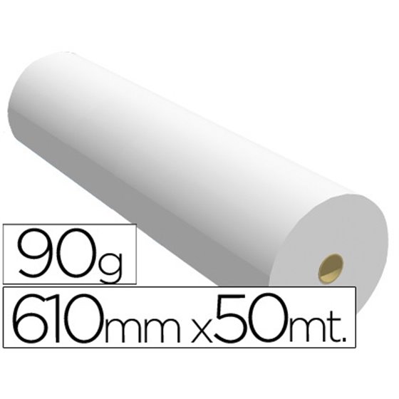 Papel Reprografia Para Plotter 610Mmx50Mt 90Gr Impresion Ink-Jet