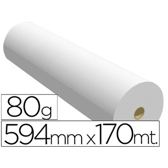 Papel Reprografia Ppc Para Plotter 594X170Mt 80 Gr