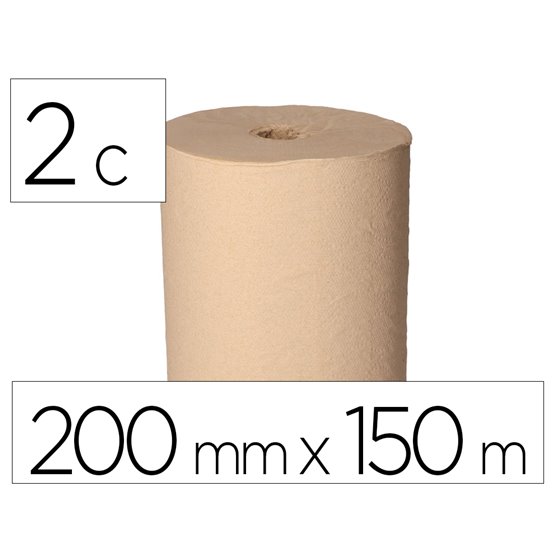 Papel Secamanos Bunzl Greensource Nature 2 Capas Celulosa Reciclada Kraft 200 Mm X 150 Mt Paquete De 6