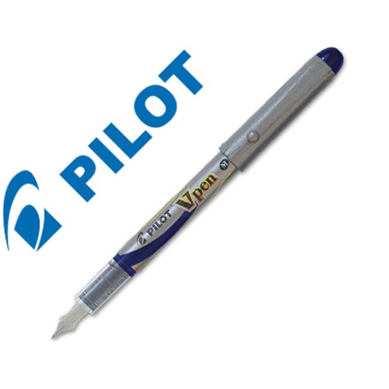 Pluma Pilot V Pen Silver Desechable Azul Svp-4Ml