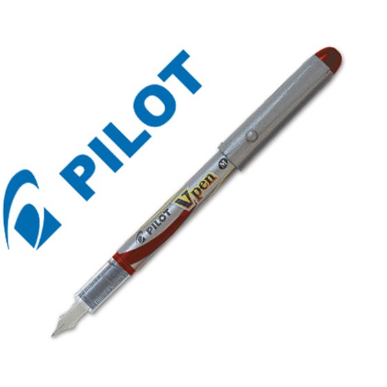 Pluma Pilot V Pen Silver Desechable Rojo Svp-4Wr