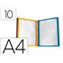 Portacatalogo De Pared Plastico Liderpapel Con 10 Fundas Din A4 Colores Surtidos