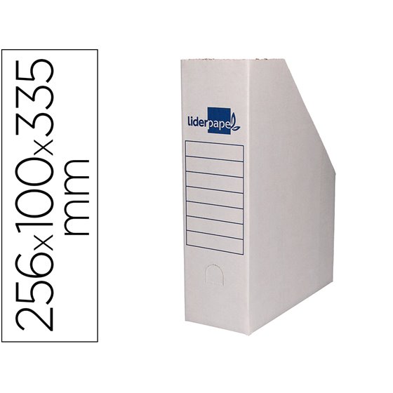 Revistero Liderpapel Ecouse Carton 100% Reciclado Color Blanco 256X100X335 Mm