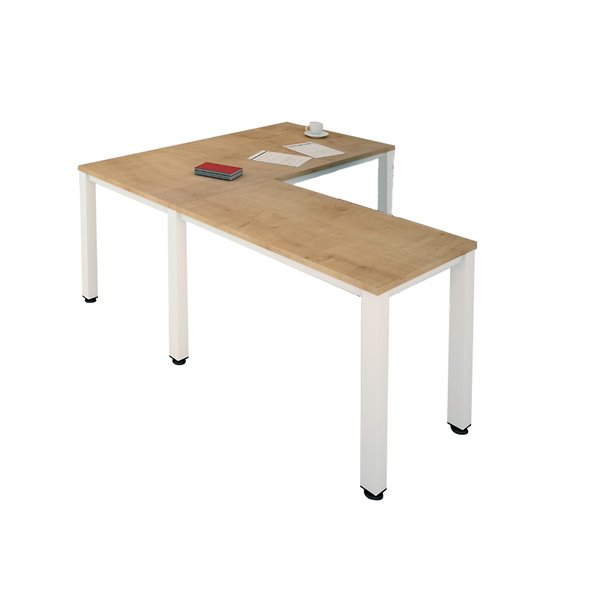 Ala Para Mesa Rocada Serie Executive 60X 100 Cm Derecha O Izquierda Acabado Ad01 Aluminio/ Haya