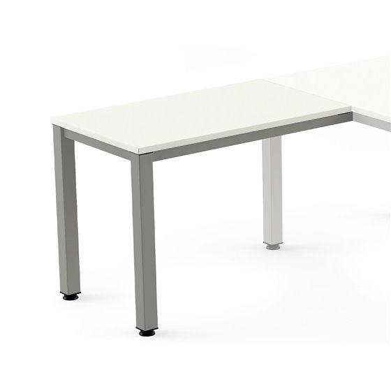 Ala Para Mesa Rocada Serie Executive 60X100 Cm Derecha O Izquierda Acabado Ad04 Aluminio/Blanco