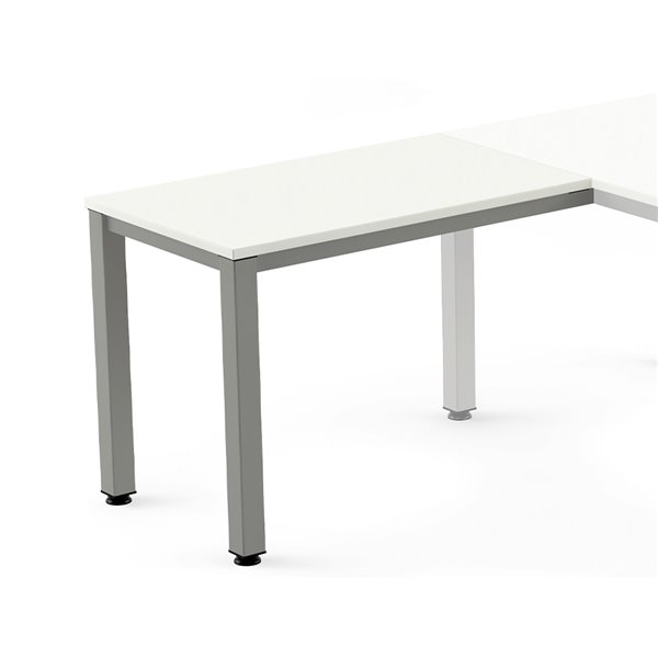 Ala Para Mesa Rocada Serie Executive 60X100 Cm Derecha O Izquierda Acabado Ad04 Aluminio/Blanco