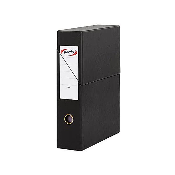 Archivador Con Tapa Pardo Carton Forrado Ollao Lomo Din A4 80 Mm Color Negro 335X250X80 Mm