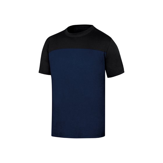 Camiseta De Algodon Deltaplus Color Azul/Negro Talla Xxl