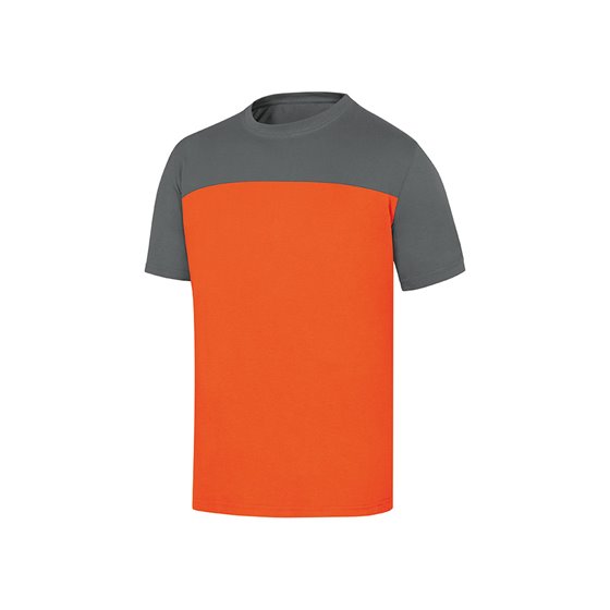 Camiseta De Algodon Deltaplus Color Gris/Naranja Talla Xl