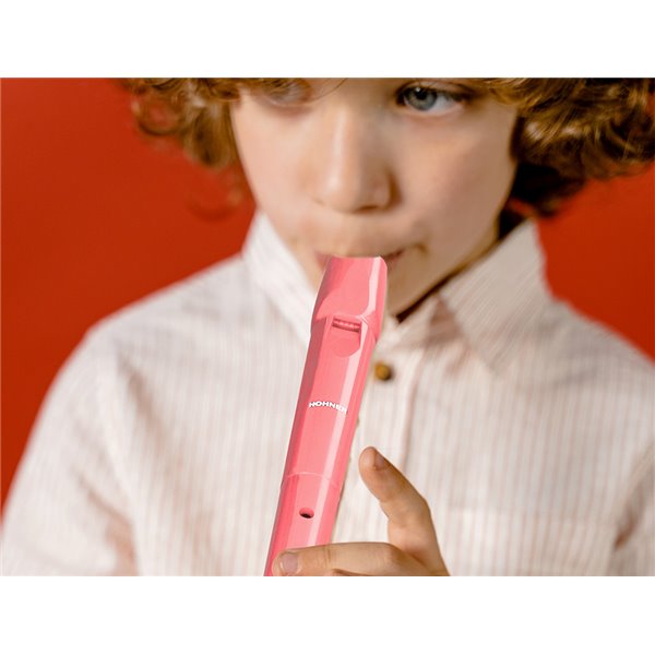 Flauta Hohner 9508 Color Coral Funda Verde Y Transparente