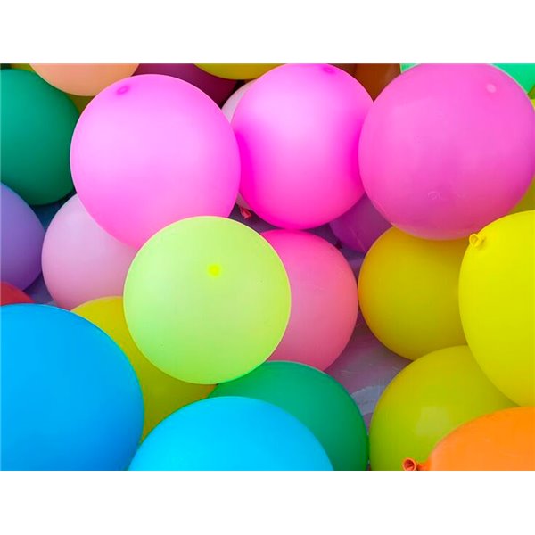 Globo 100% Latex Biodegradable Fluorescente Bolsa De 15 Unidades Colores Surtidos