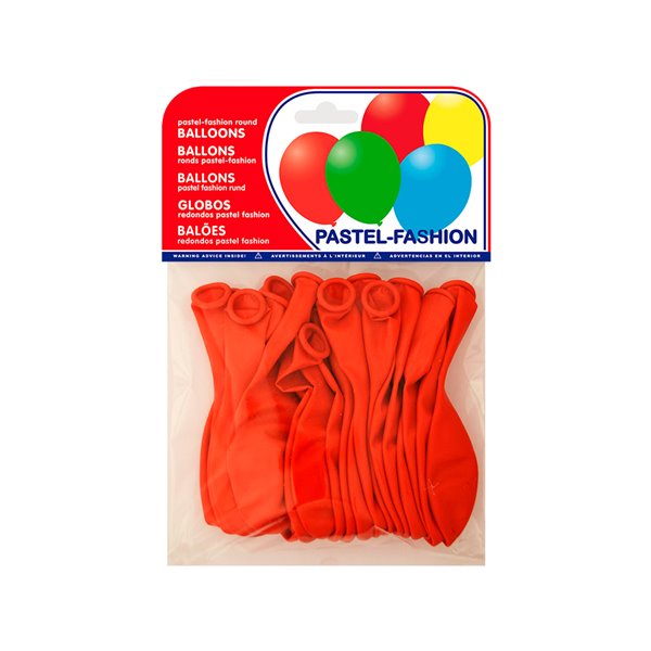 Globo 100% Latex Biodegradable Pastel Rojo Bolsa De 20 Unidades