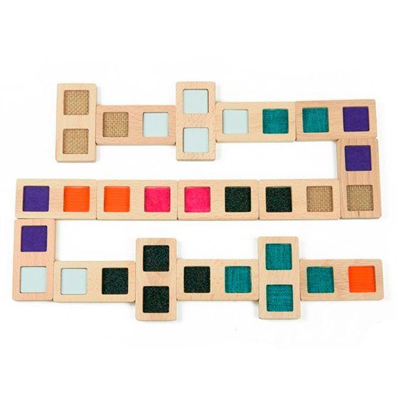 Juego Didactico Andreutoys Domino Sensorial Texturas Madera 28 Piezas