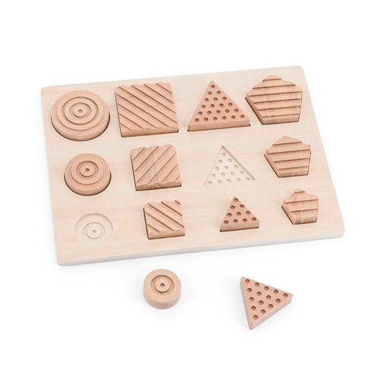 Juego Didactico Andreutoys Formas Geosensoriales Madera 12 Piezas