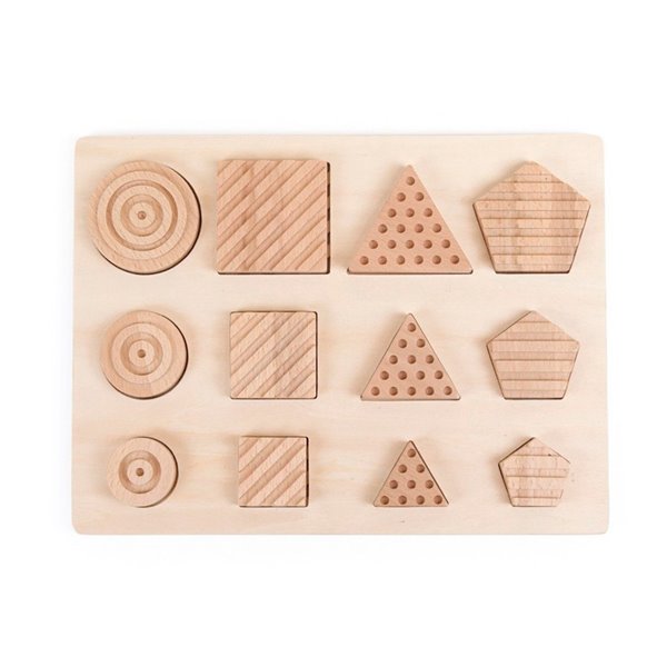 Juego Didactico Andreutoys Formas Geosensoriales Madera 12 Piezas