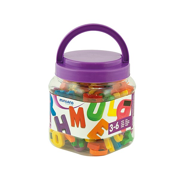 Juego Miniland Letras Mayusculas Magneticas Bote De 154 Piezas