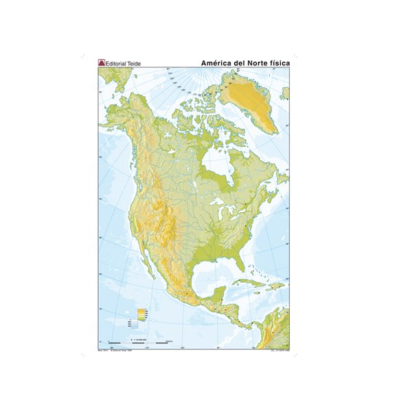 Mapa Mudo Color Din A4 America Del Norte Fisico