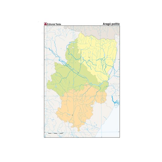Mapa Mudo Color Din A4 Aragon Politico