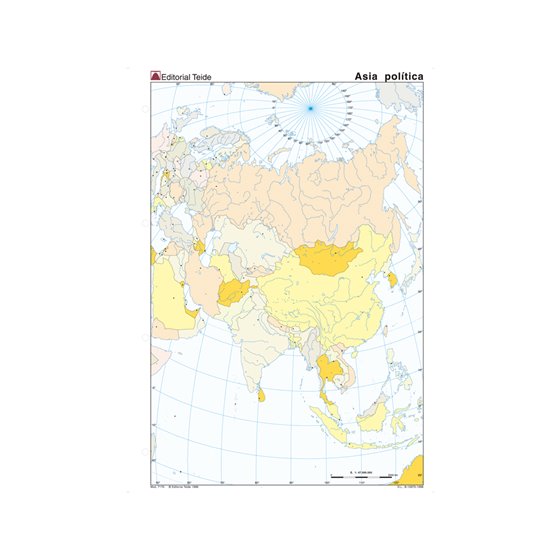 Mapa Mudo Color Din A4 Asia Politico