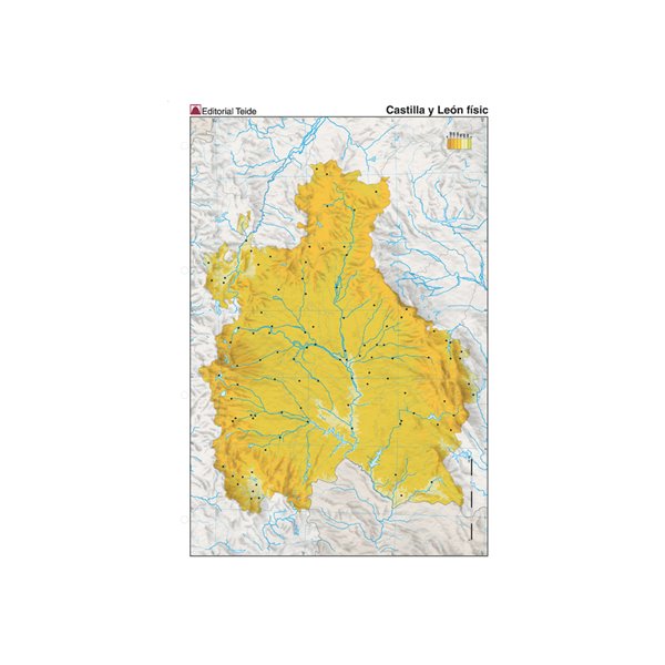 Mapa Mudo Color Din A4 Castilla-Leon Fisico