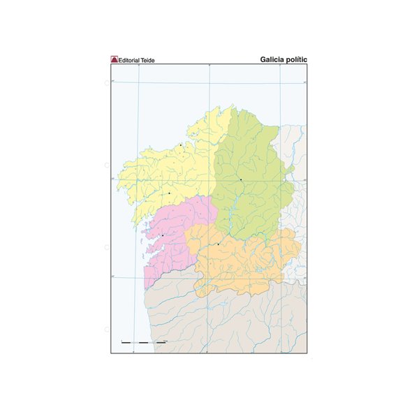 Mapa Mudo Color Din A4 Galicia Politico