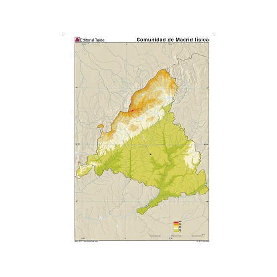 Mapa Mudo Color Din A4 Madrid Comunidad De Madrid Fisico